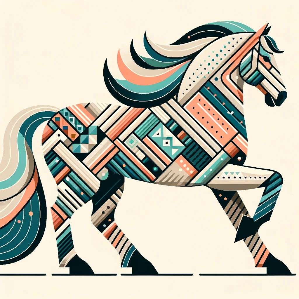 a horse, geometric